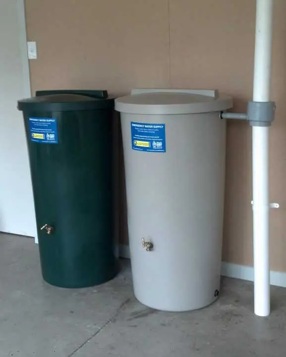Eco 200 litre emergency water tanks.