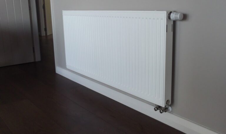 Radiator on wall for hot water radiator heating. Wellington